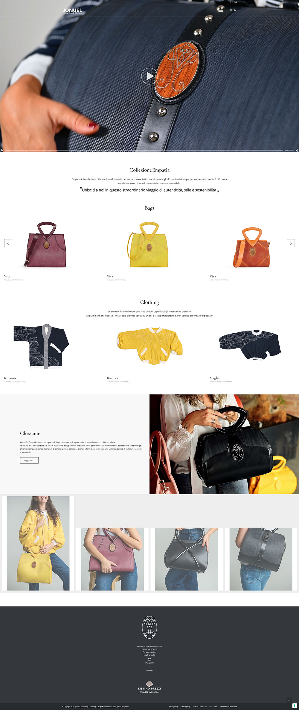 Progettazione sito web Jonuel Luxury Bags