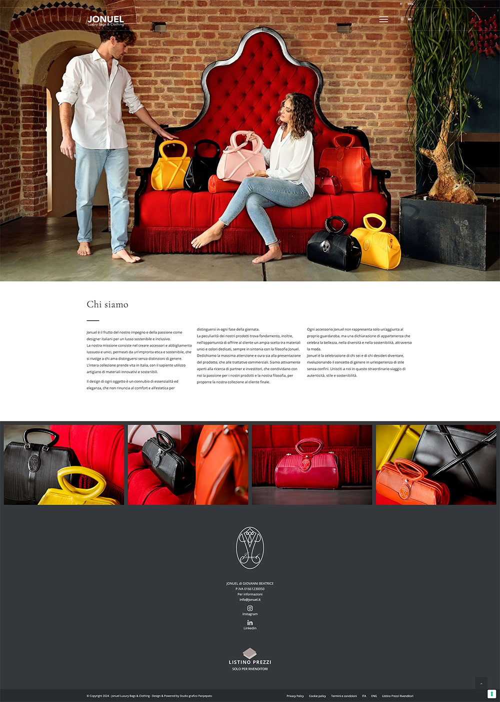 Progettazione sito web Jonuel Luxury Bags